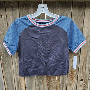 Joe's JD Blue and Black Short Sleeve Top Girls Size M